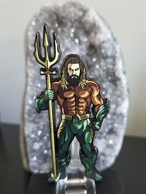 Aquaman Figpin - Green and Brown Trident Design